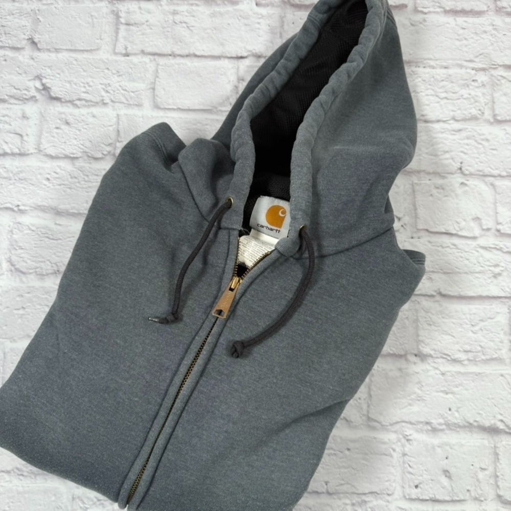 Vintage Carhartt Sun Faded Hoodie Full Zip XXL Thermal Lined Distressed J149 CHH